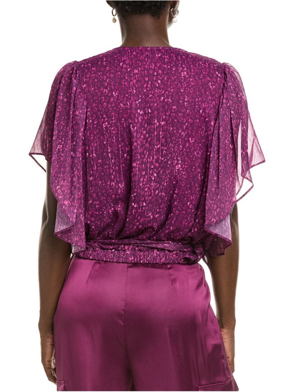 Ramy Brook Kitty Blouse | Raspberry | Medium - Picture 2 of 4